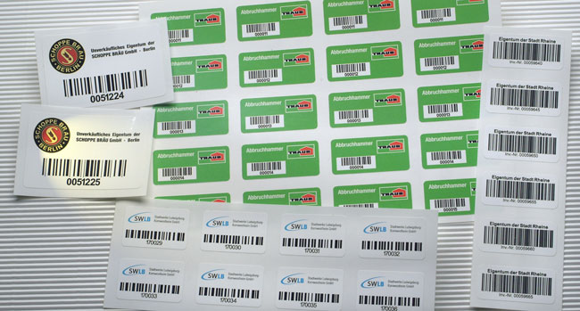 individuell gestaltete Barcode Etiketten mit Logo